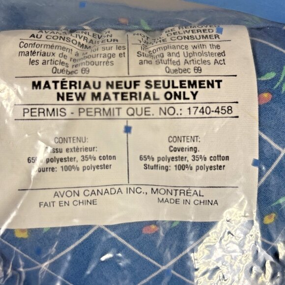 Avon Microwave Mate The Gift Collection Hot Pot Holder Blue Floral Large NOS - Picture 5 of 7